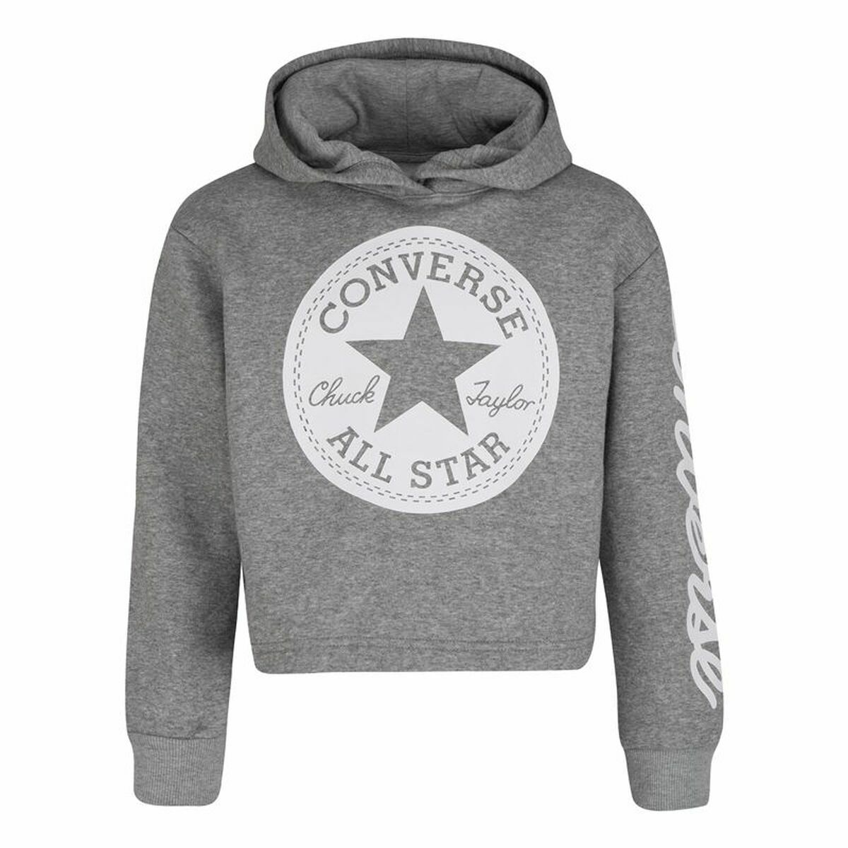 Tröja med huva Barn Converse Chuck Patch Crop G Mörkgrå