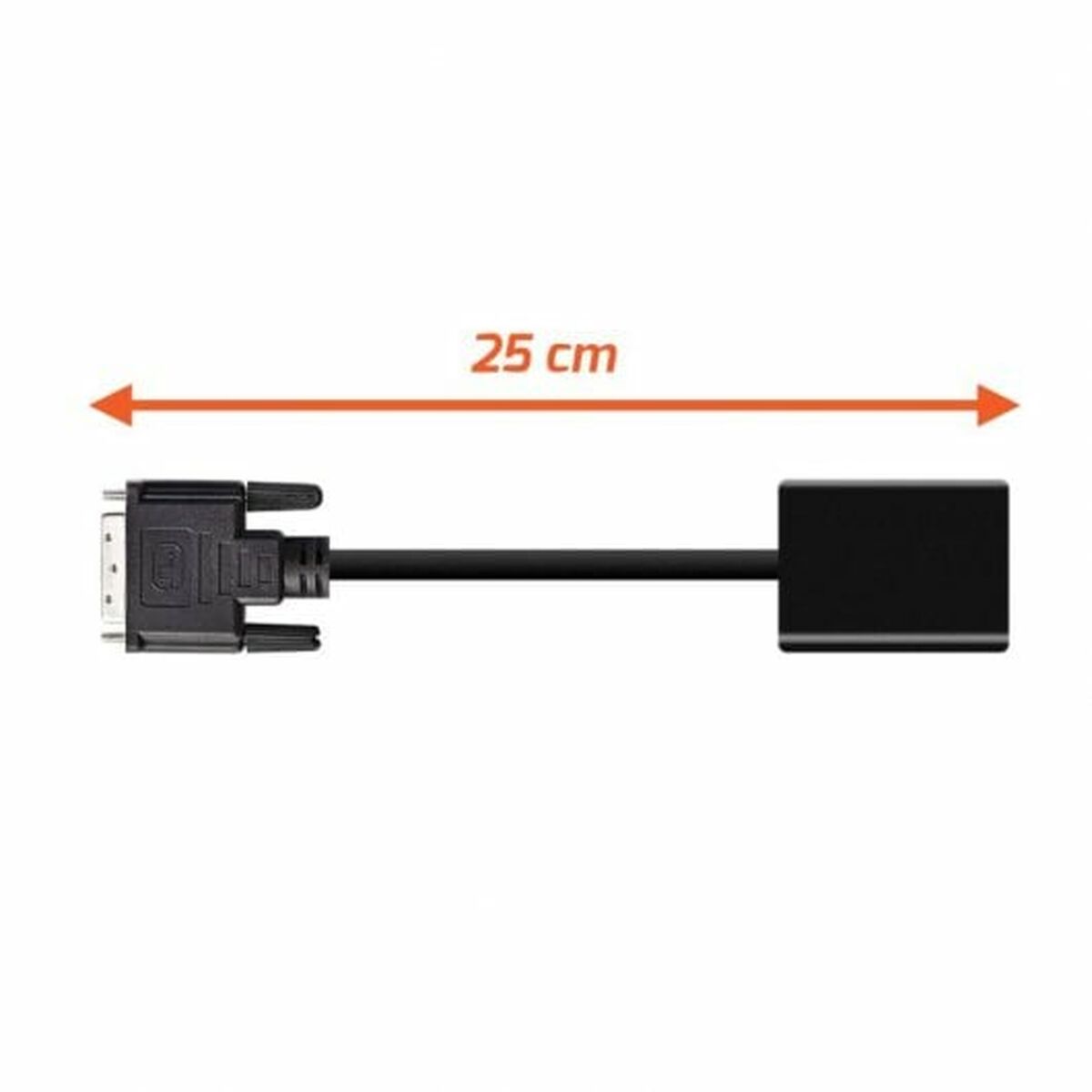 DVI-D till VGA Adapter PcCom Essential Svart 25 cm - 2