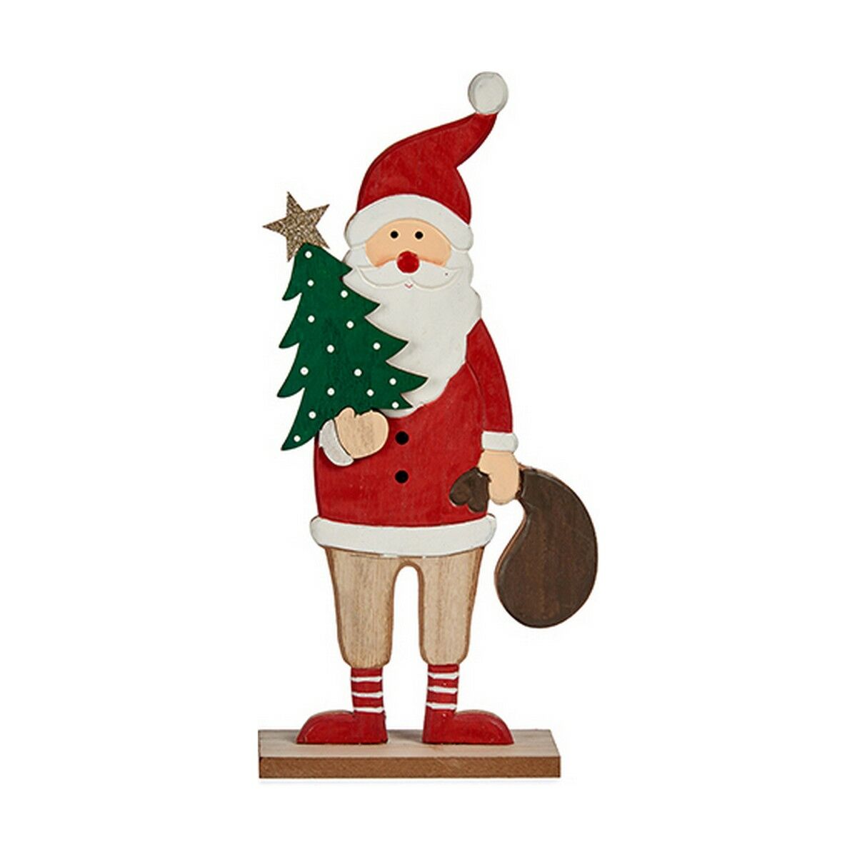 Prydnadsfigur Krist+ Vit Brun Röd Grön Tomte 5 x 30 x 15 cm