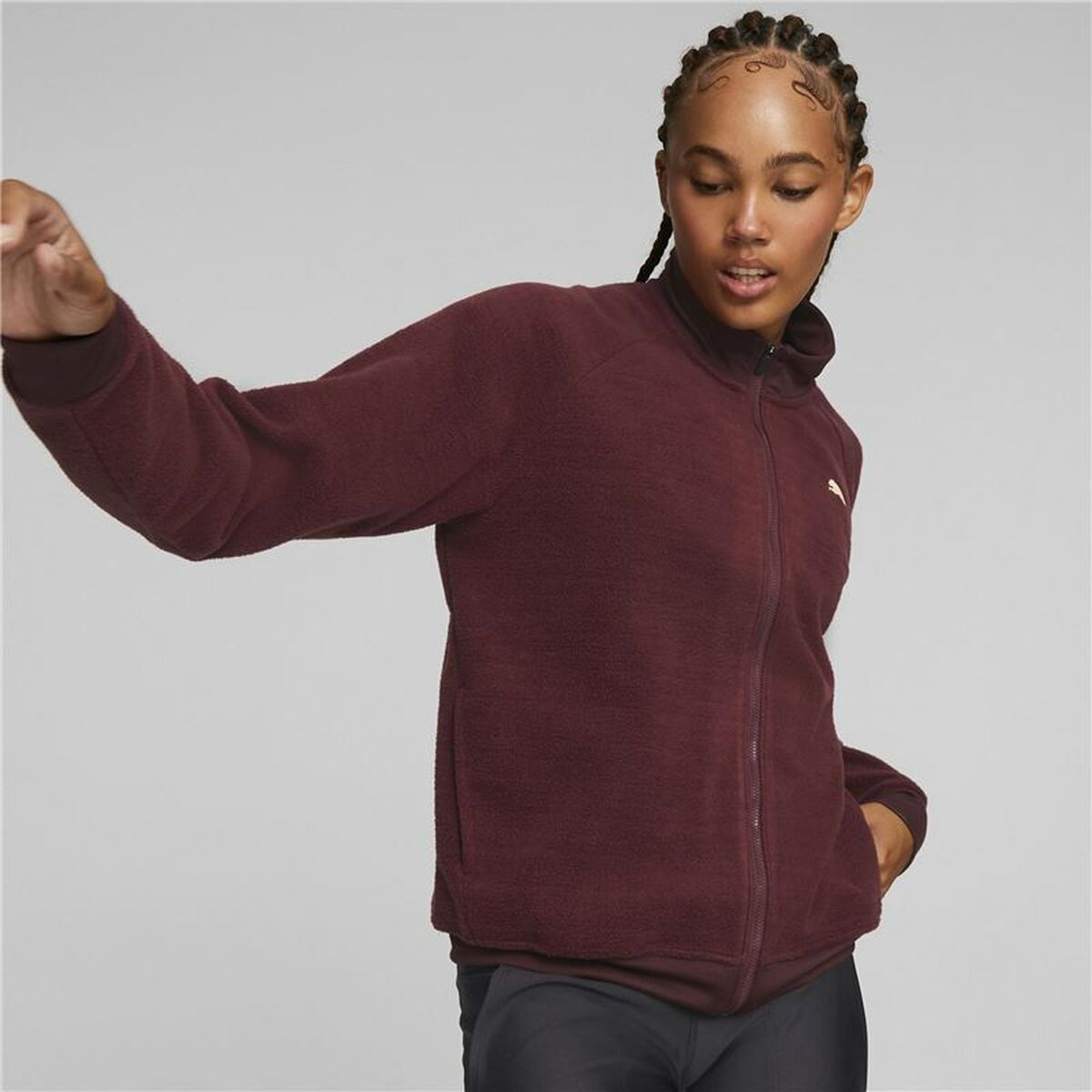 Sportjacka, Dam Puma Fit Sherpa Mörkröd - 3