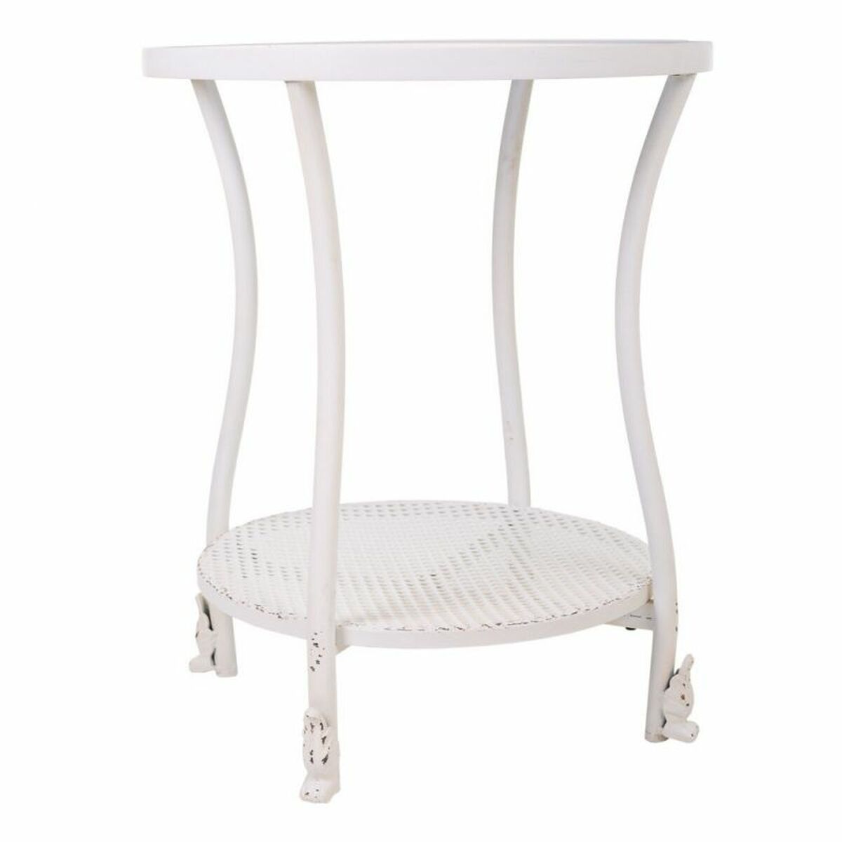 Soffbord Alexandra House Living Vit Glas Järn 50 x 60 x 50 cm - 3