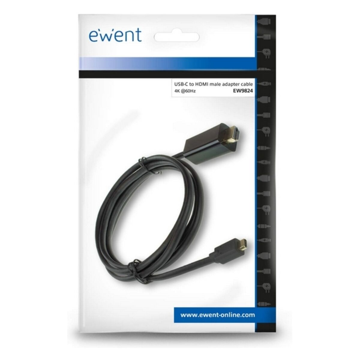 USB-C till HDMI Adapter Ewent EW9824 Svart 2 m - 3