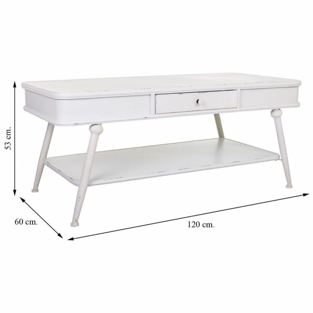 Soffbord Alexandra House Living Vit Järn 60 x 53 x 120 cm - 7