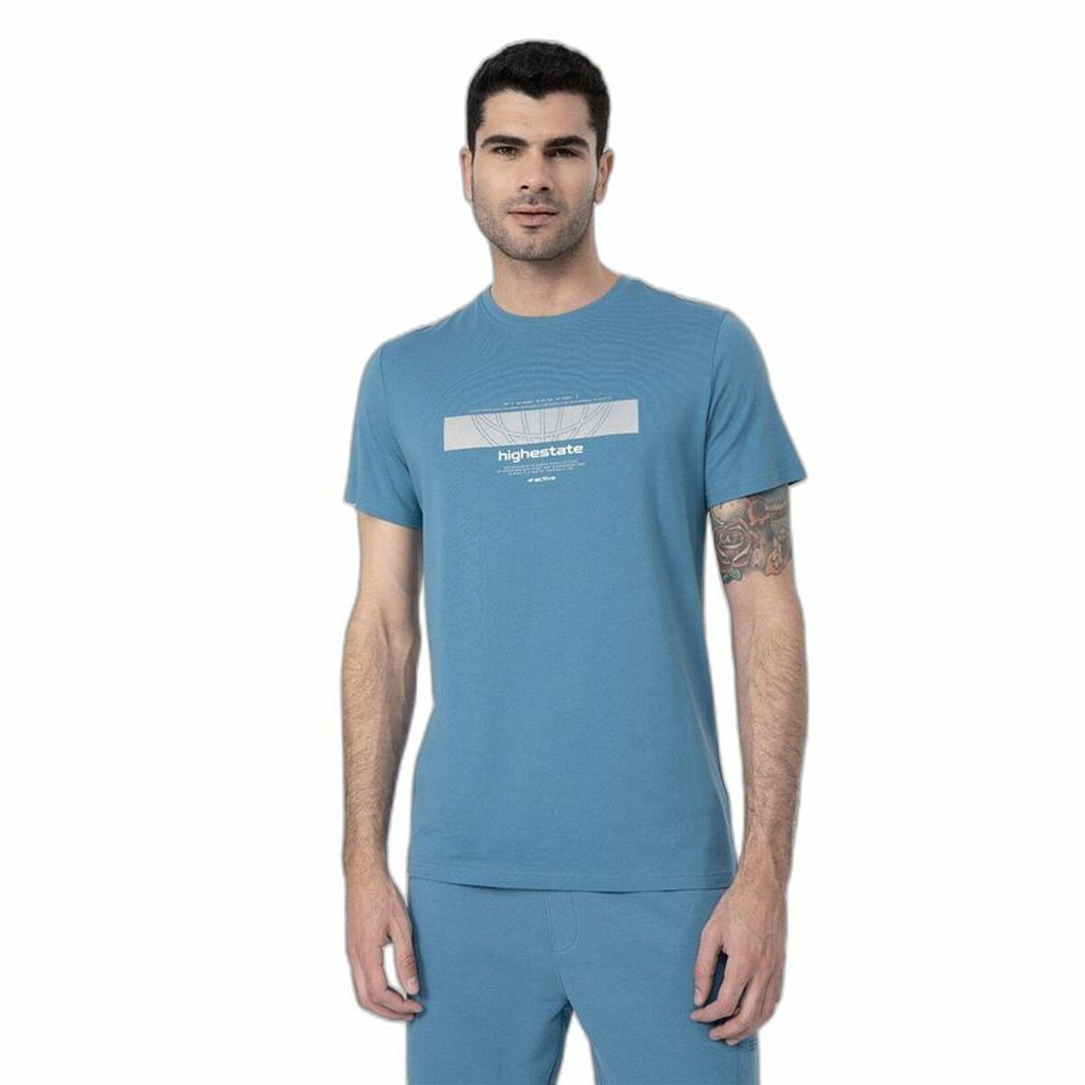 T-shirt med kortärm Herr 4F M304 Blå Indigo - 2