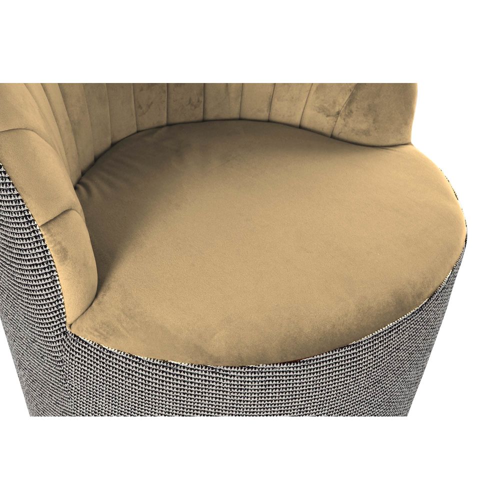 Fåtölj DKD Home Decor Svart Brun Polyester Senap (69 x 66 x 85 cm) - 3