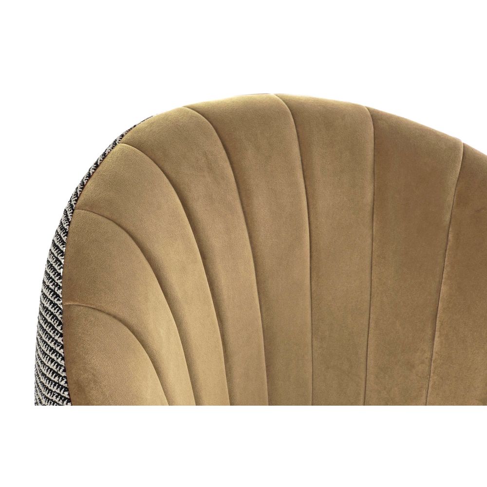 Fåtölj DKD Home Decor Svart Brun Polyester Senap (69 x 66 x 85 cm) - 2