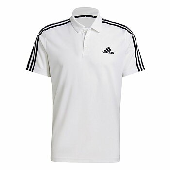 Polotröja kortärmad Herr Adidas Primeblue 3 Stripes Vit