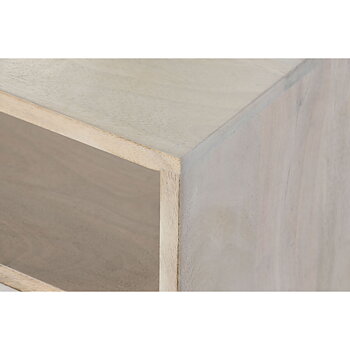 Nattduksbord DKD Home Decor Vit Naturell Mangoträ 55 x 35 x 45 cm