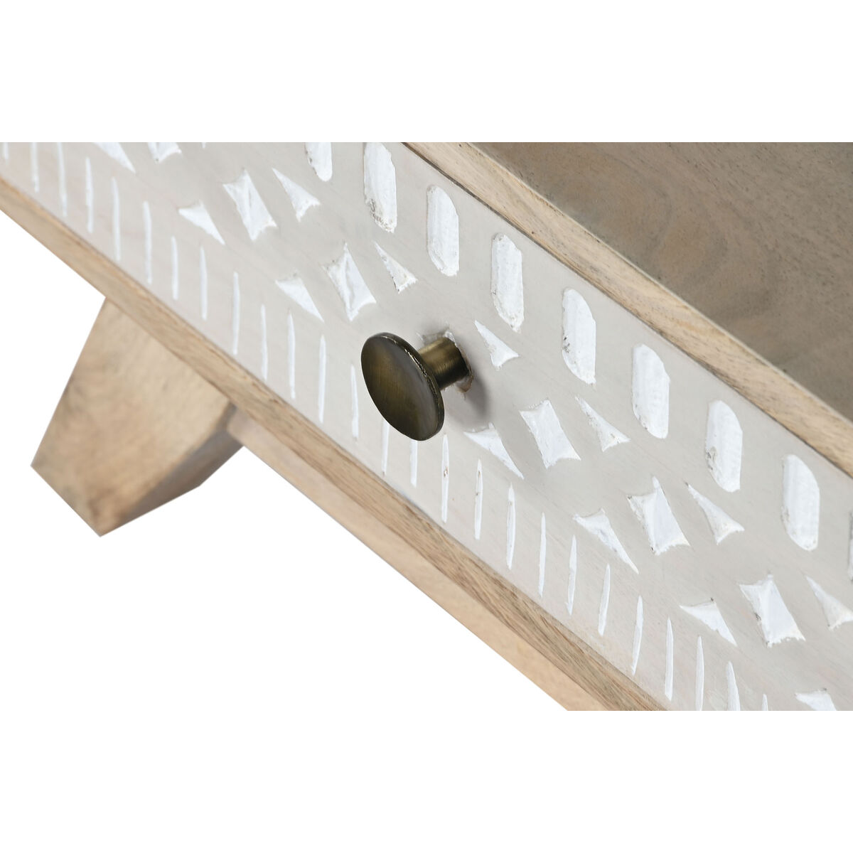 Nattduksbord DKD Home Decor Vit Naturell Mangoträ 55 x 35 x 45 cm - 4