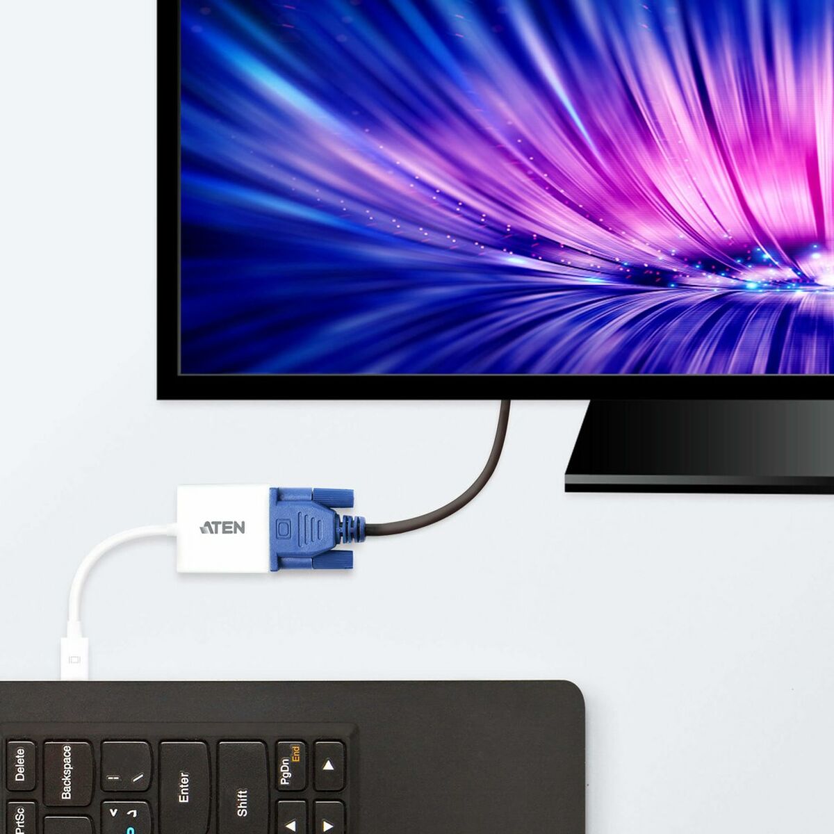 DisplayPort Kabel Aten VC920-AT Vit Svart Grå - 2