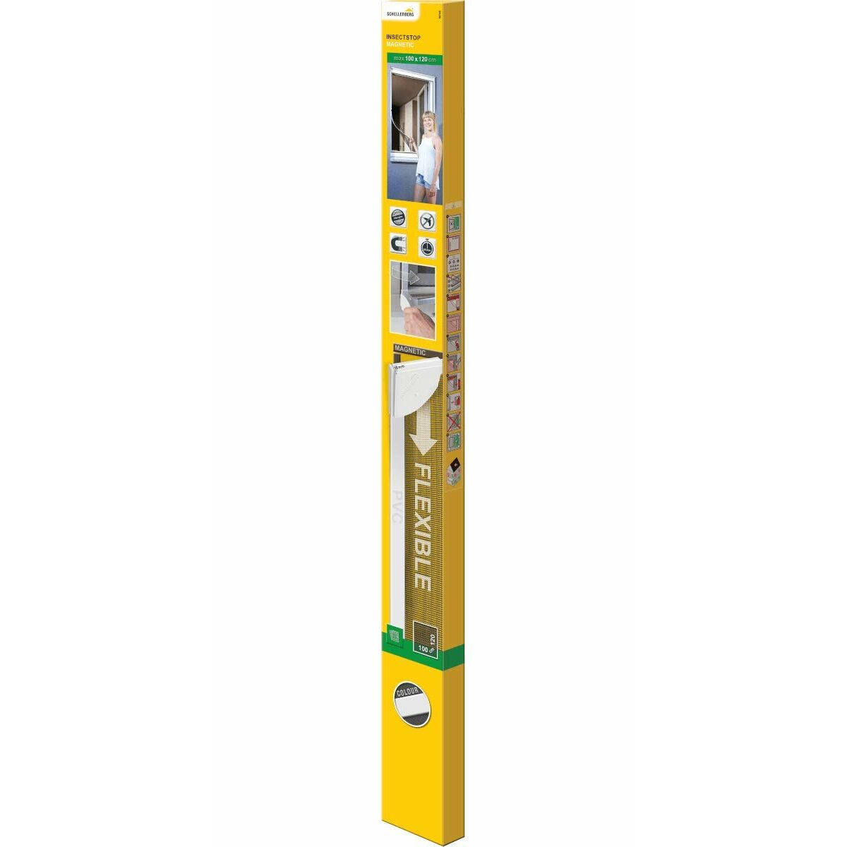 Myggnät Schellenberg Magnetic Med ram Glasfiber Vit (100 x 120 cm) - 10