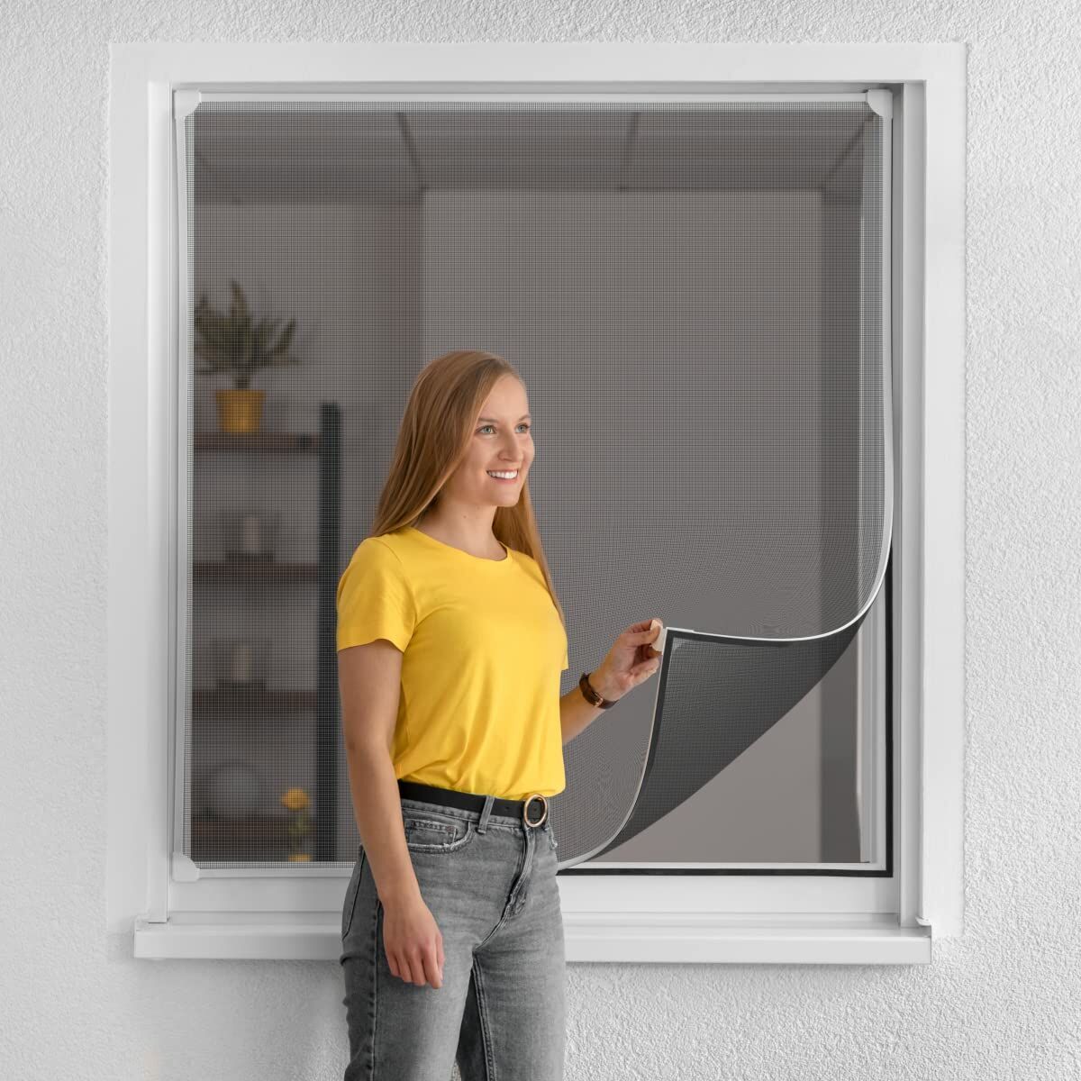 Myggnät Schellenberg Magnetic Med ram Glasfiber Vit (100 x 120 cm) - 9
