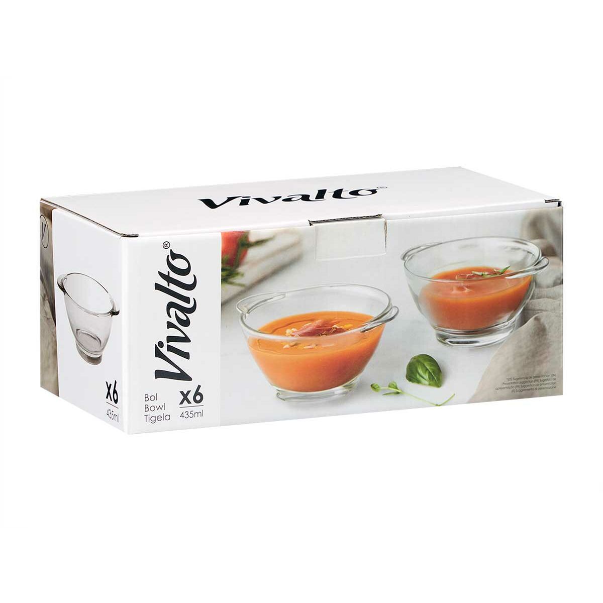 Soppskålar för Consommé Vivalto Transparent 435 ml 16,5 x 6,5 x 13,3 cm (6 antal) - 2