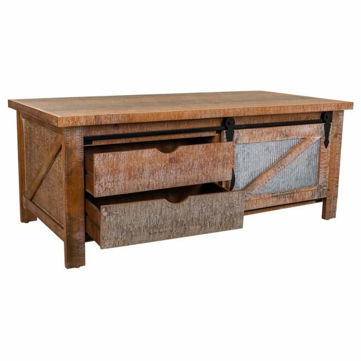 Soffbord Alexandra House Living Järn Granträ Trä MDF 60 x 48 x 120 cm - 5