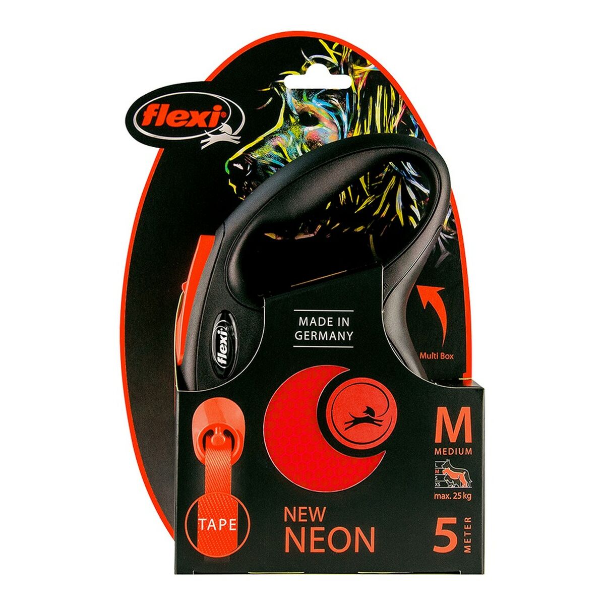 DoHundkoppel Flexi NEW NEON 5 m Orange Storlek M - 12