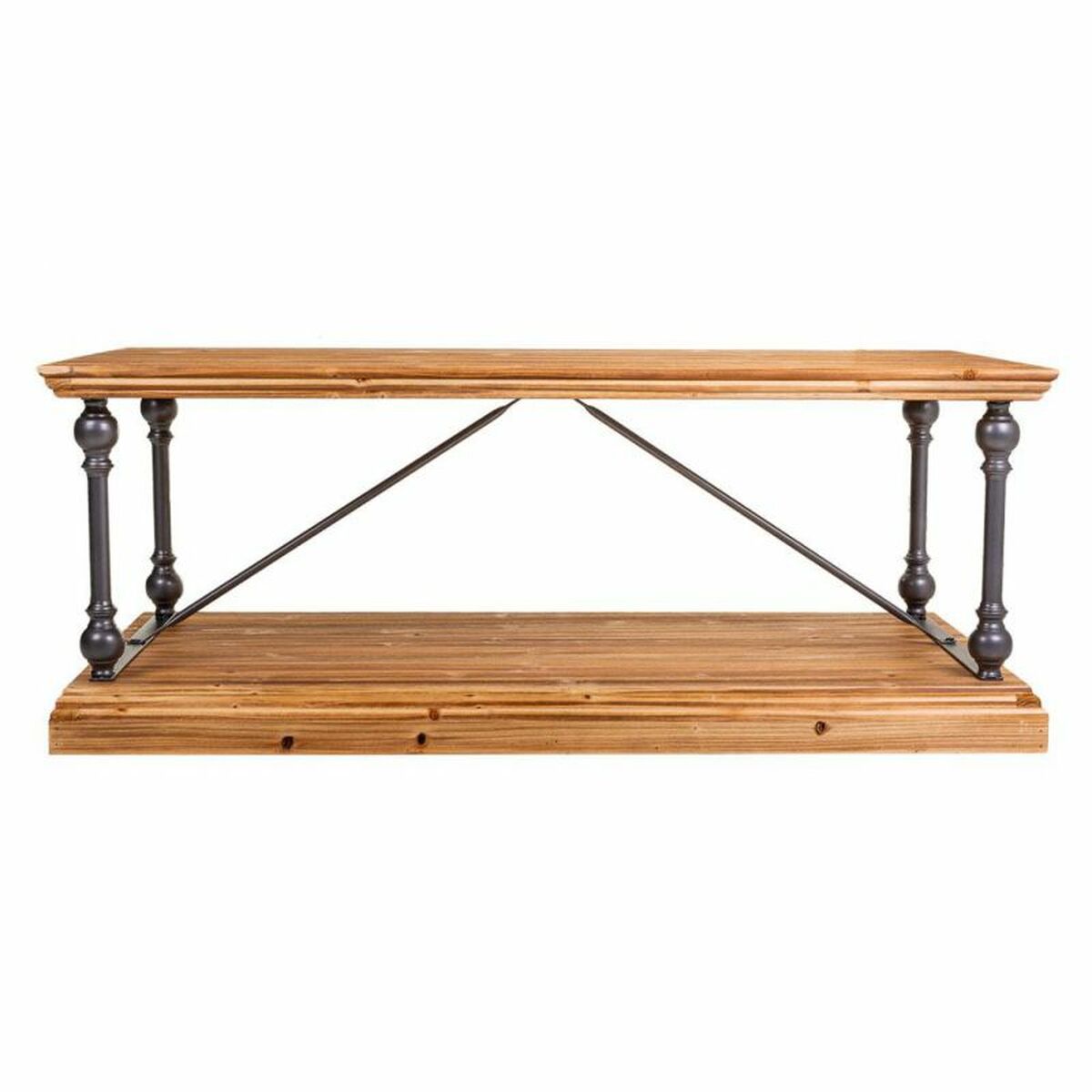 Soffbord Alexandra House Living Brun Svart Grå Järn Granträ 60 x 50 x 121 cm - 4