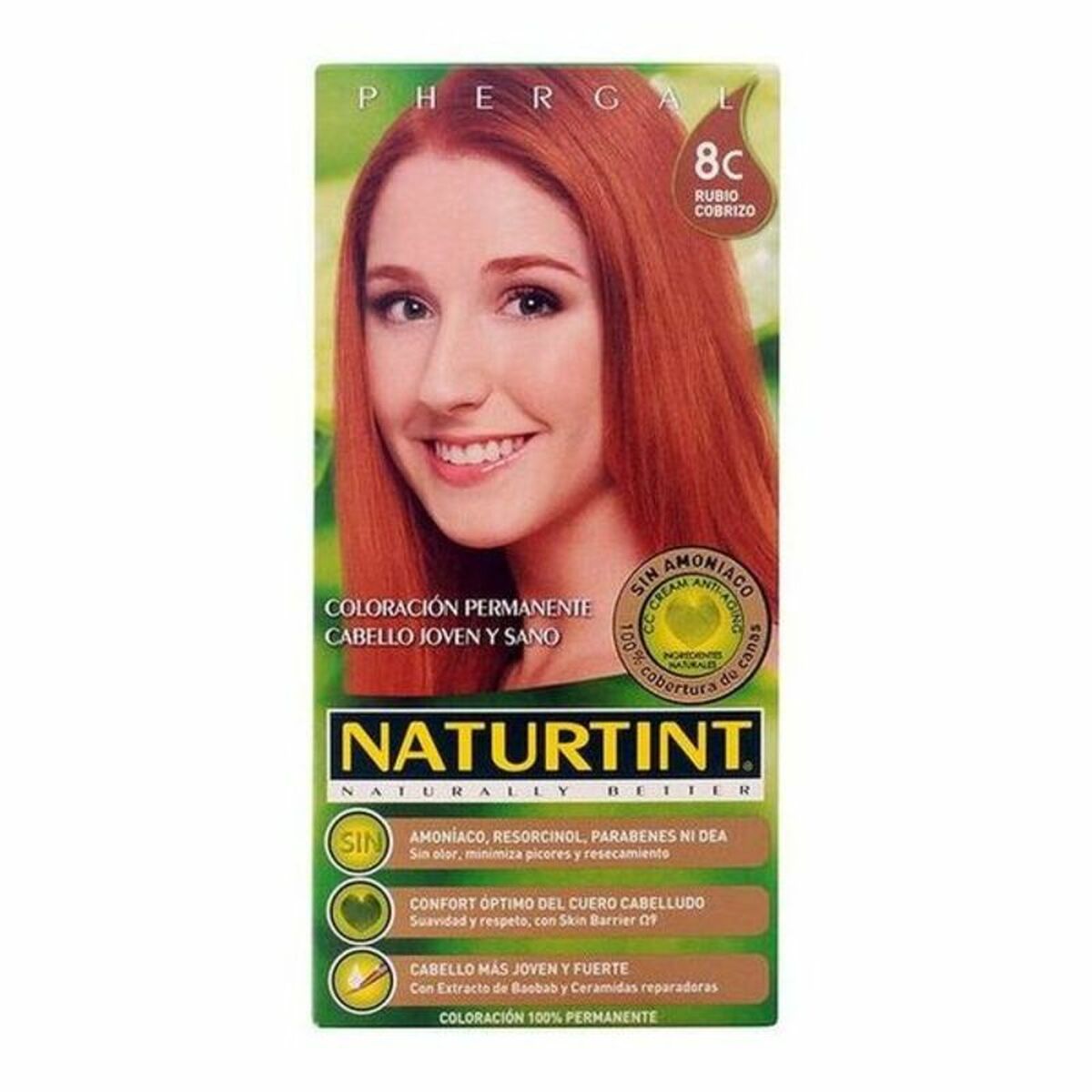 Färg utan ammoniak Naturtint Naturtint C Nº 8c Rubio Cobrizo Nº 8c-Rubio Cobrizo 170 ml