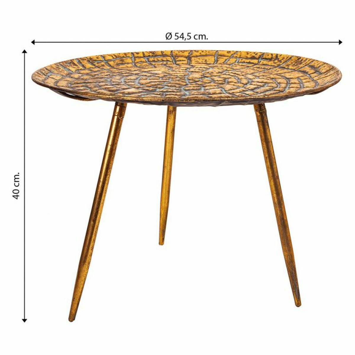 Soffbord Alexandra House Living Gyllene Järn 54 x 40 x 54 cm - 5