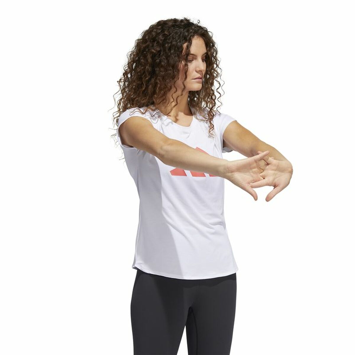 T-shirt med kortärm Dam Adidas Training 3B Vit - 4