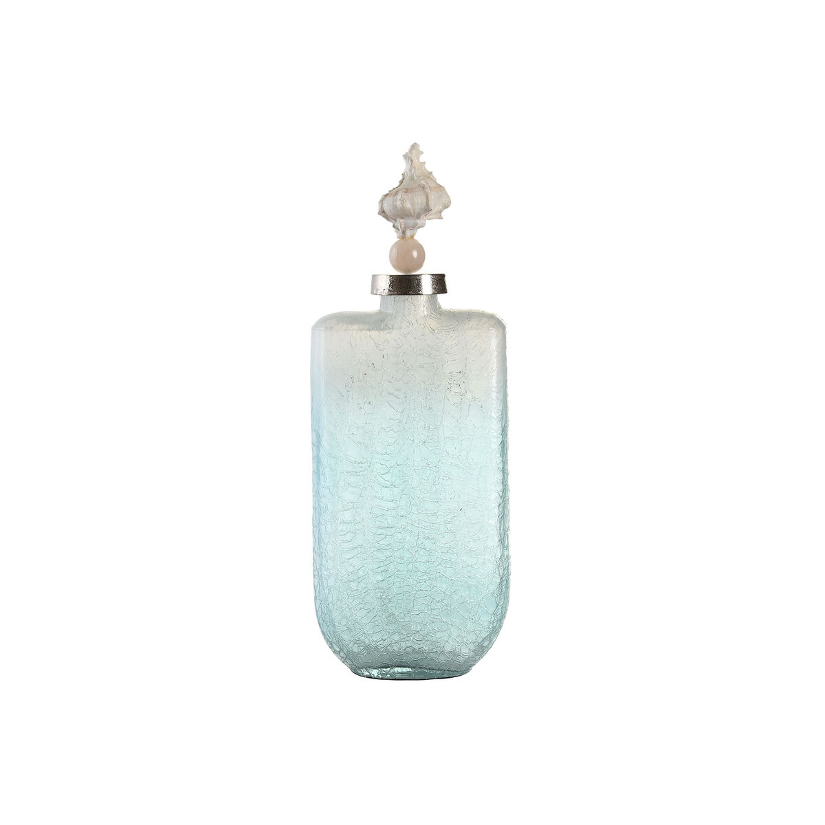Vas DKD Home Decor Blå Aluminium Glas Skal Medelhavs 9 x 17 x 43 cm - 4