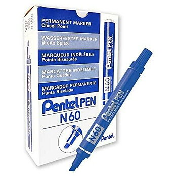 Permanent markörpenna Pentel N60 Blå 12 Delar