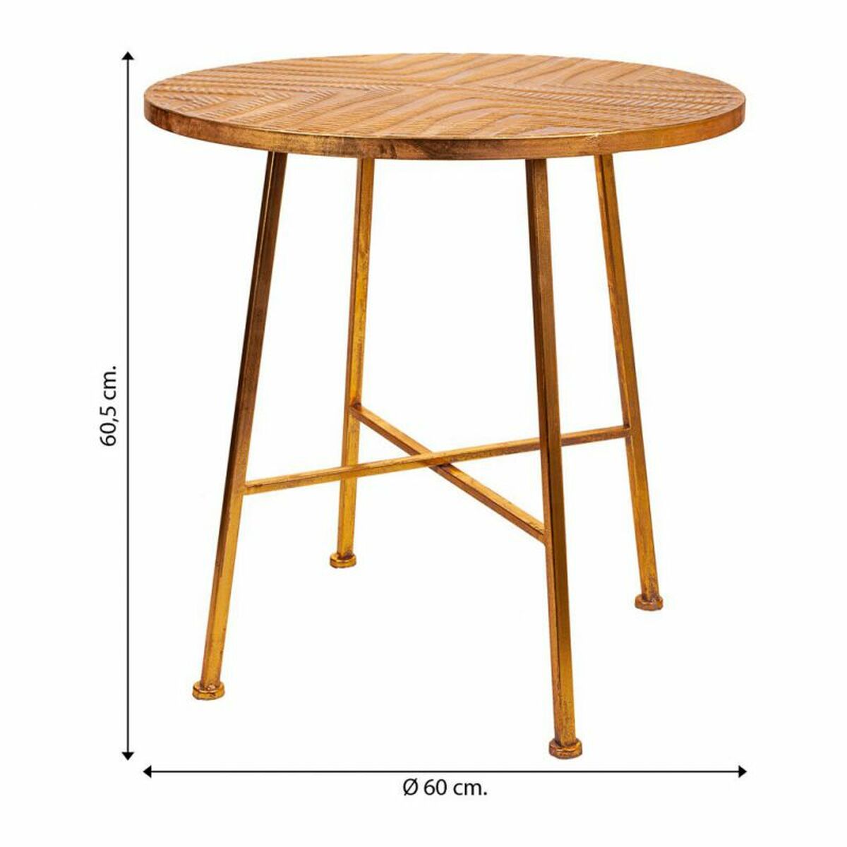 Soffbord Alexandra House Living Gyllene Järn 60 x 60 x 60 cm - 7