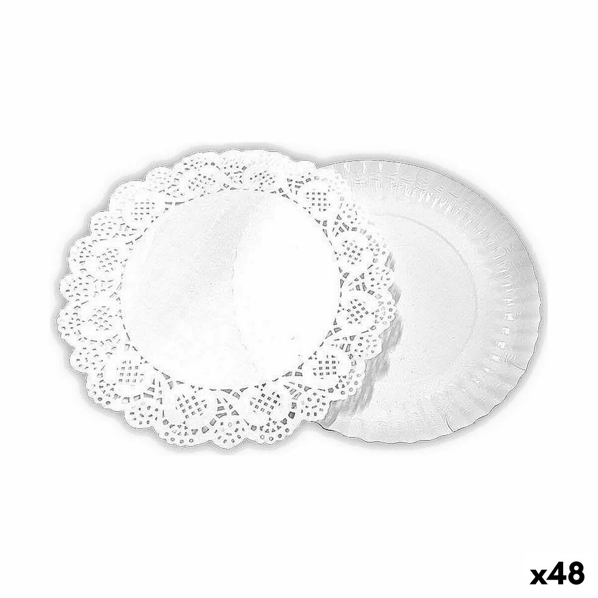 Kakfat Algon Vit 25 x 25 x 2 cm Rund (2 Delar) (48 antal)