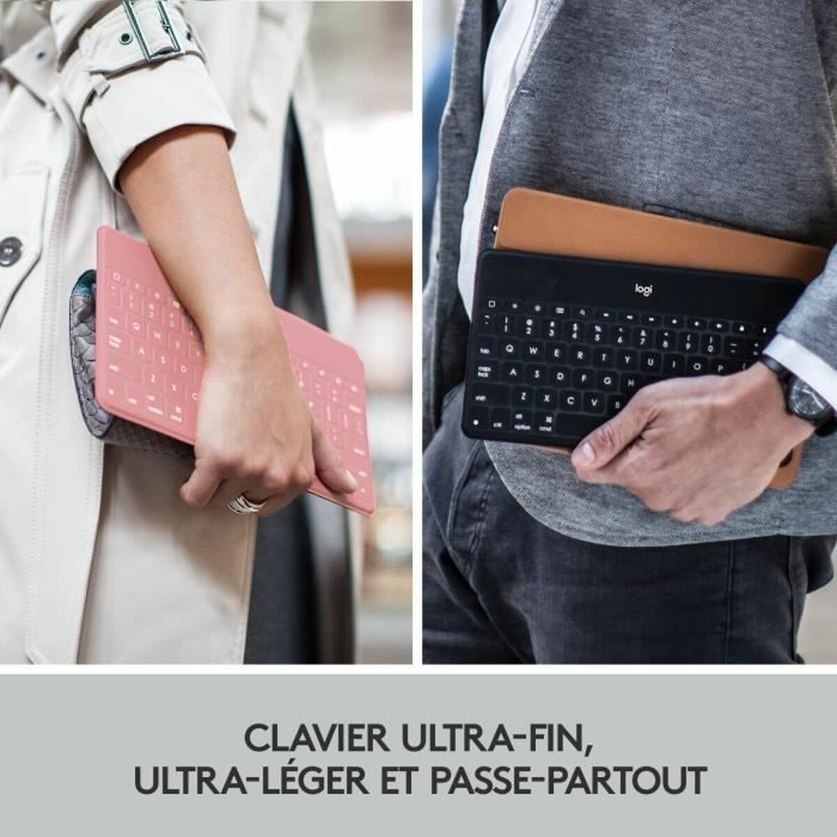 Tangentbord Logitech AZERTY Franska Rosa - 6