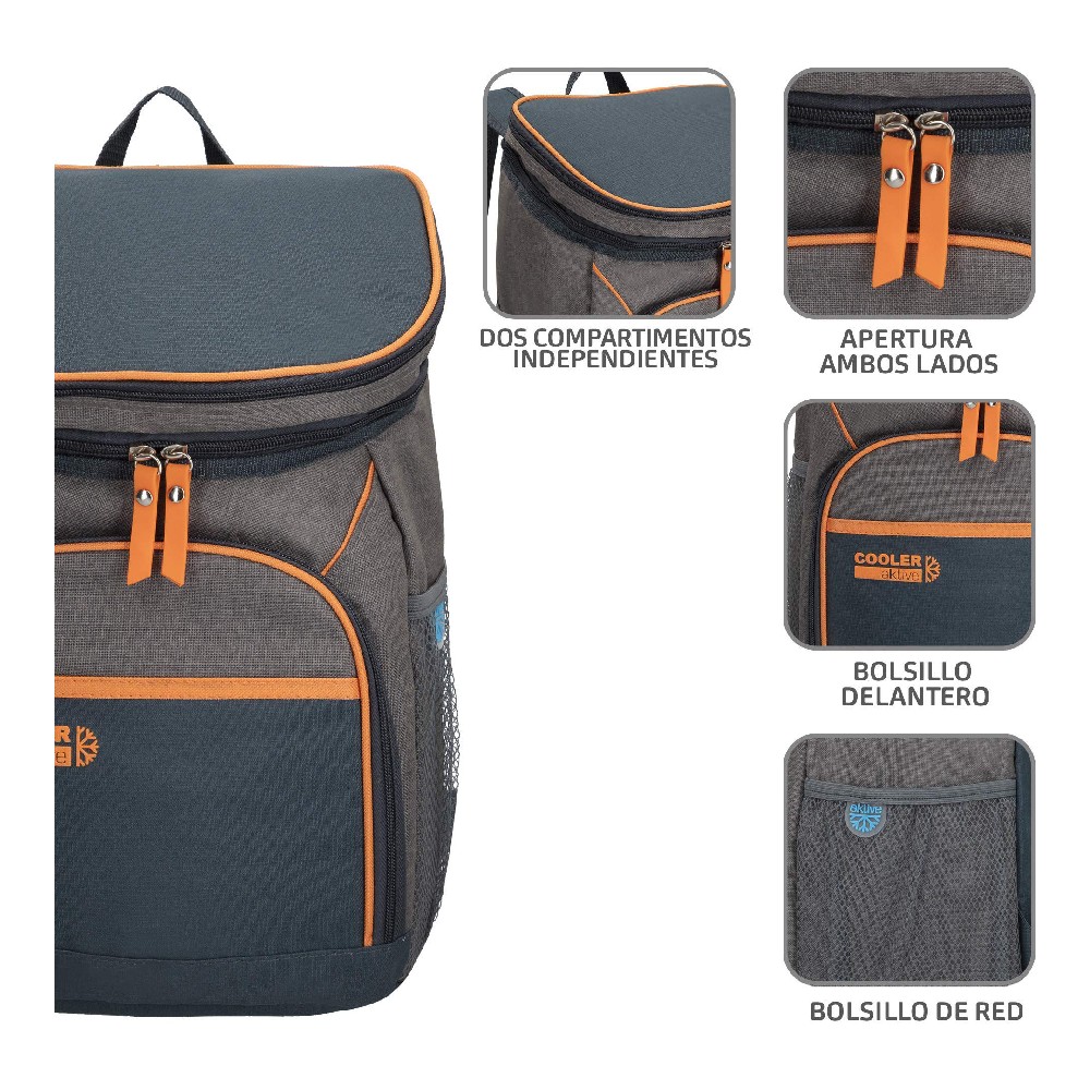 Kylryggsäck Aktive 80790 Grå 15 L 26 x 20 x 39 cm Plast - 3