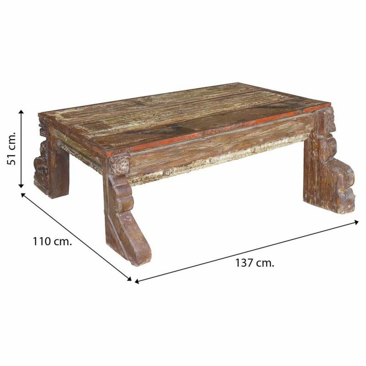 Soffbord Alexandra House Living Återvunnet Trä 110 x 51 x 137 cm - 3