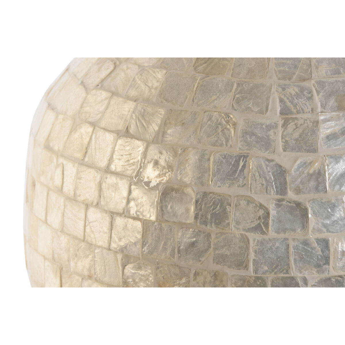 Vas DKD Home Decor Vit Bambu Pärlemor Naturell Löv av en växt Medelhavs 31 x 31 x 51,5 cm - 2
