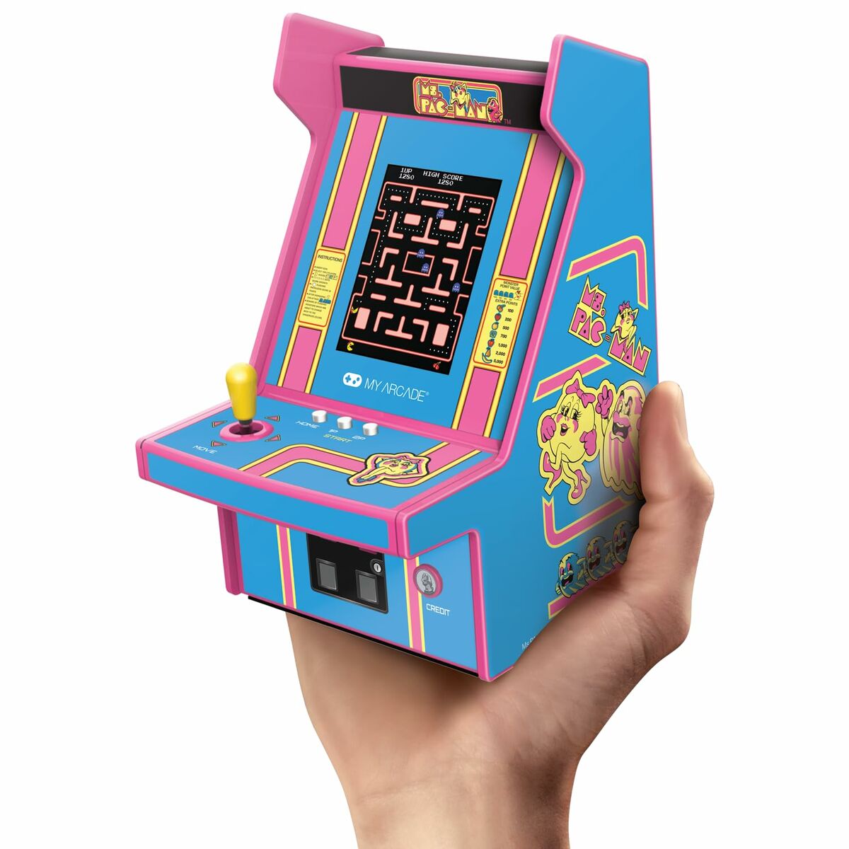 Bärbar spelkonsol My Arcade Micro Player PRO - Ms. Pac-Man Retro Games Blå - 2