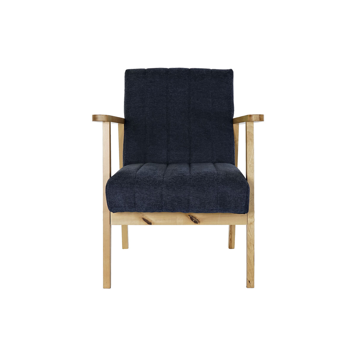 Fåtölj DKD Home Decor Blå Polyester Ljusbrun Furu (63 x 68 x 81 cm) - 10