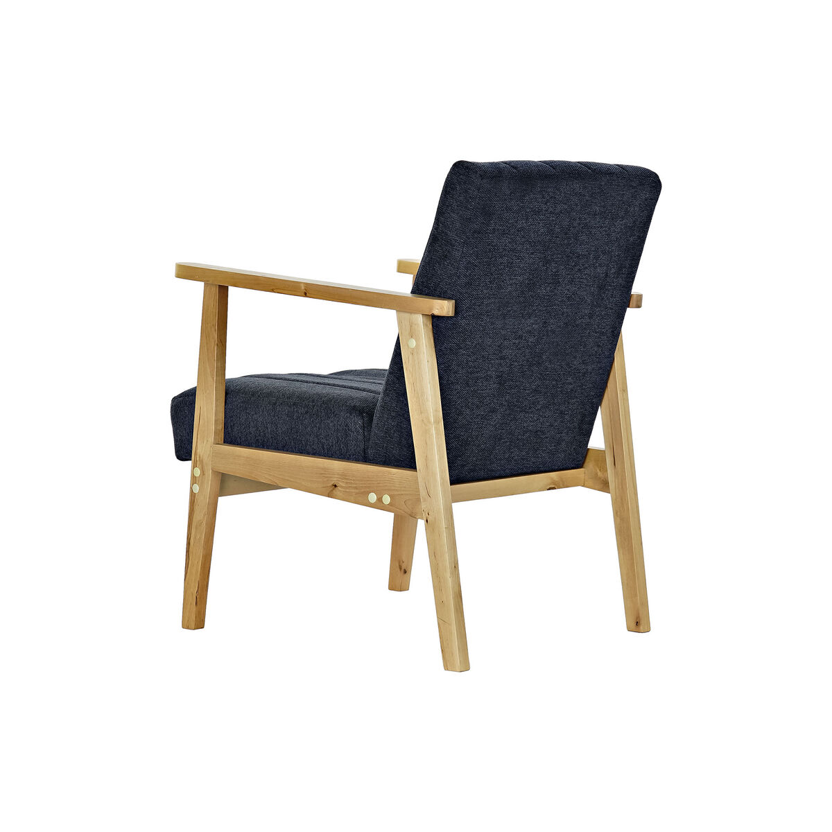 Fåtölj DKD Home Decor Blå Polyester Ljusbrun Furu (63 x 68 x 81 cm) - 18