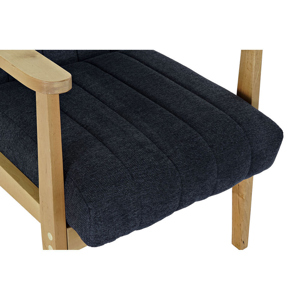 Fåtölj DKD Home Decor Blå Polyester Ljusbrun Furu (63 x 68 x 81 cm) - 12