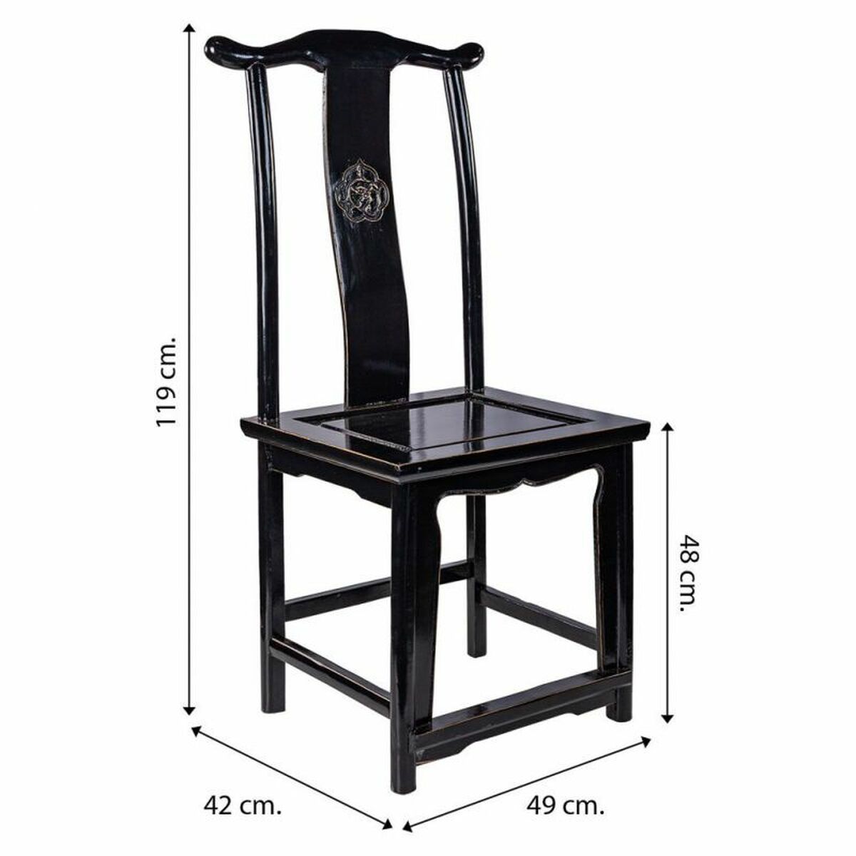 Matsalsstol Alexandra House Living Svart 42 x 119 x 49 cm - 8