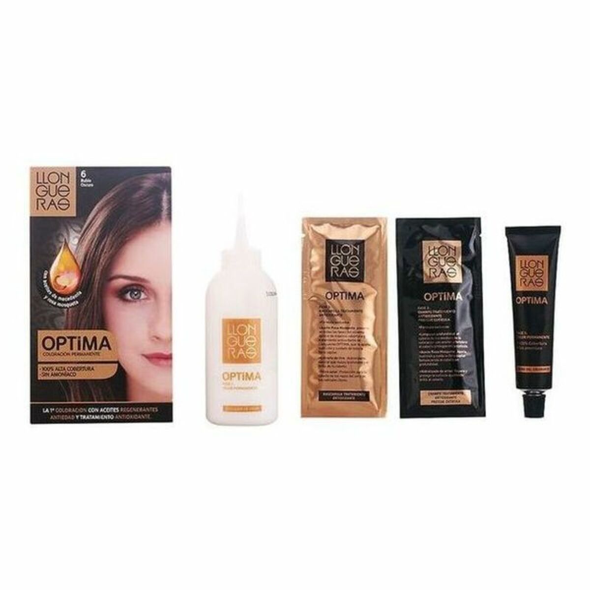 Färg utan ammoniak Llongueras Optima Nº 6-Deep Blond (1 antal)