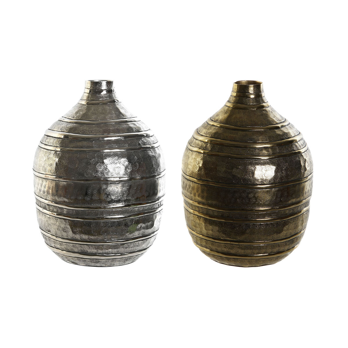 Vas DKD Home Decor 20 x 20 x 28,5 cm Silvrig Gyllene Aluminium Modern (2 antal) - 3