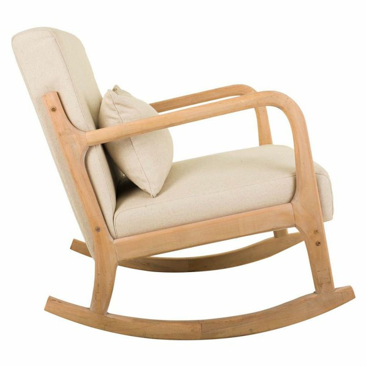 Gungstol Alexandra House Living Kräm Gummi Bomull linne Trä 88 x 78 x 66 cm - 4