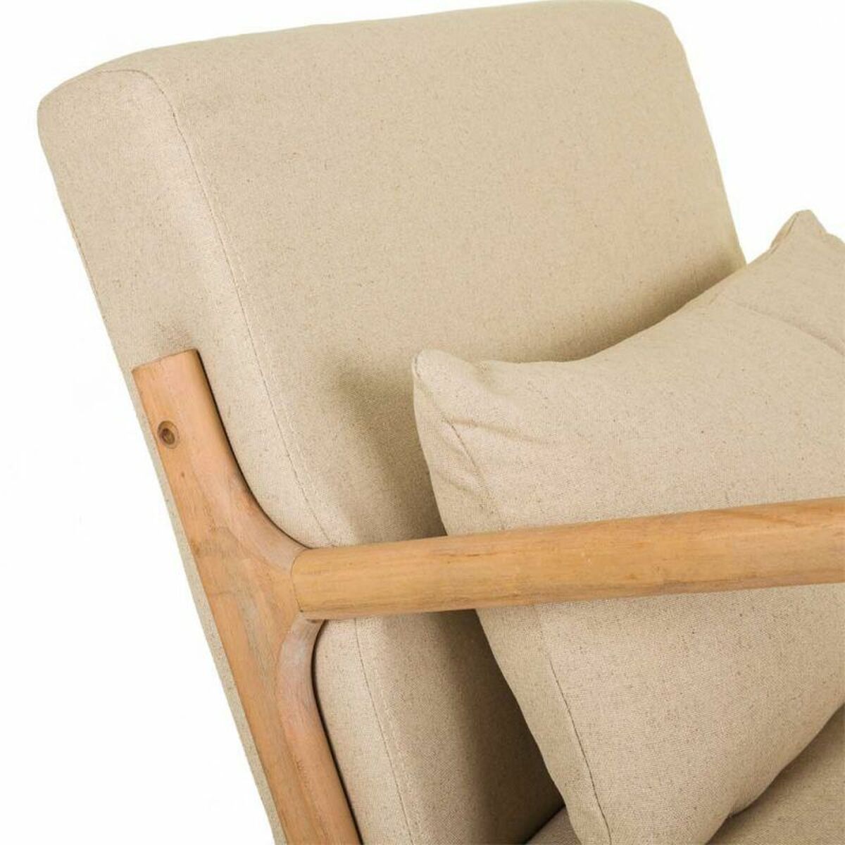 Gungstol Alexandra House Living Kräm Gummi Bomull linne Trä 88 x 78 x 66 cm - 8