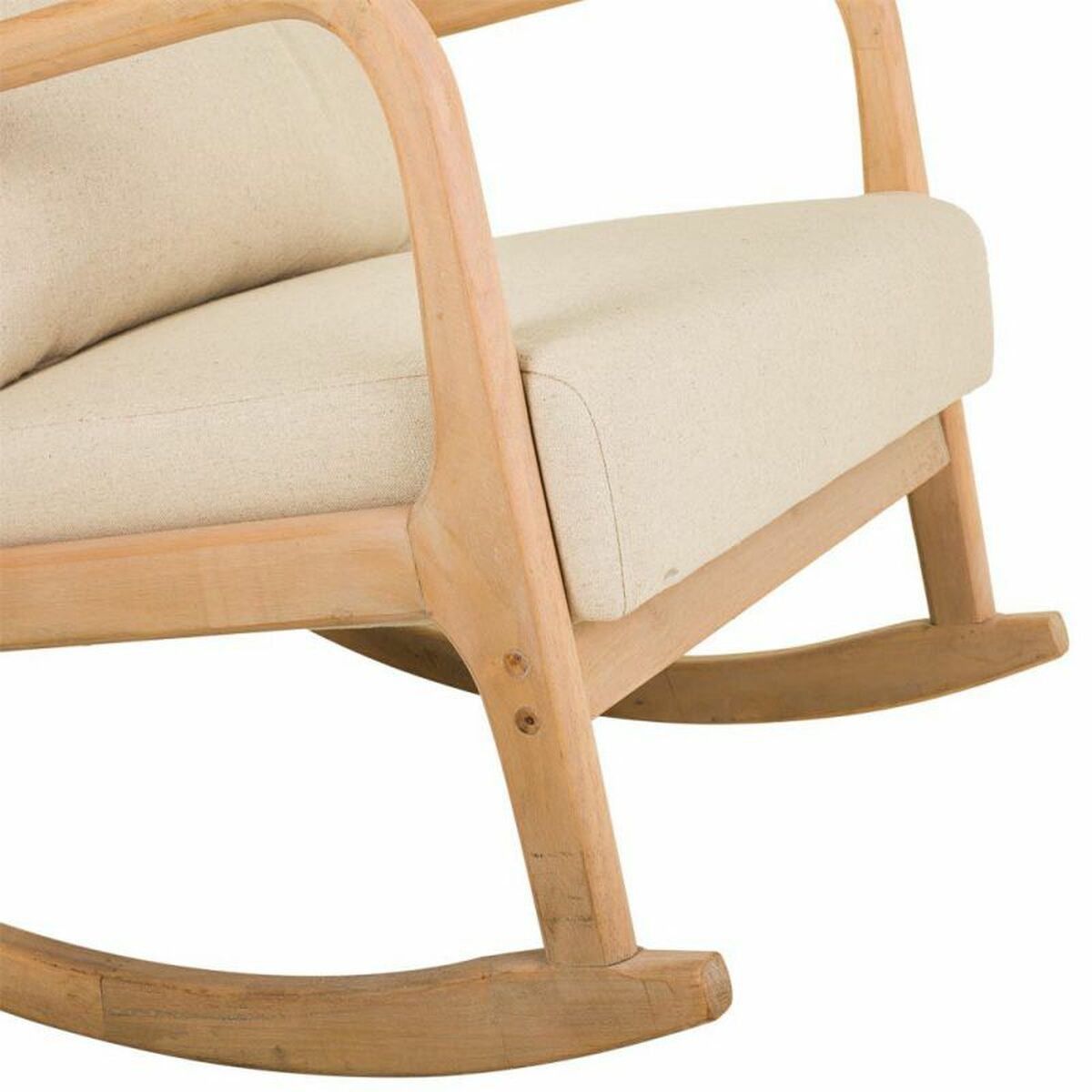 Gungstol Alexandra House Living Kräm Gummi Bomull linne Trä 88 x 78 x 66 cm - 6