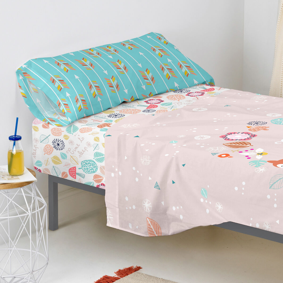 Inpassat underlakan HappyFriday Moshi Moshi Fantasy Multicolour 90 x 200 x 32 cm - 8