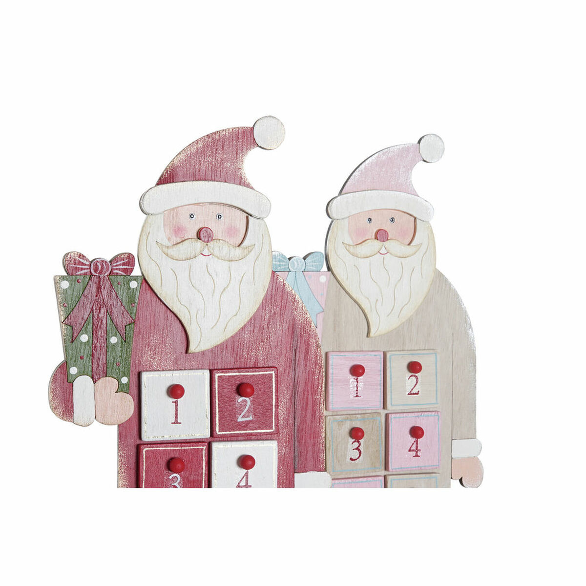 Adventskalender DKD Home Decor Trä Tomte (2 pcs) (14 x 7 x 64 cm) - 2