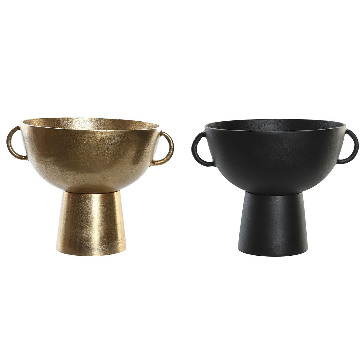 Vas DKD Home Decor 34 x 28 x 26 cm Svart Gyllene Aluminium Modern (2 antal) - 4
