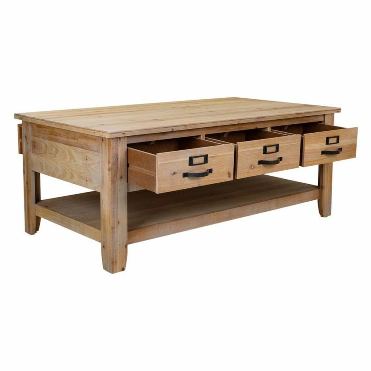 Soffbord Alexandra House Living Brun Granträ Trä MDF 66 x 48 x 120 cm - 4