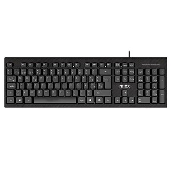 Tangentbord Nilox NXKBE000011 Svart Qwerty Spanska
