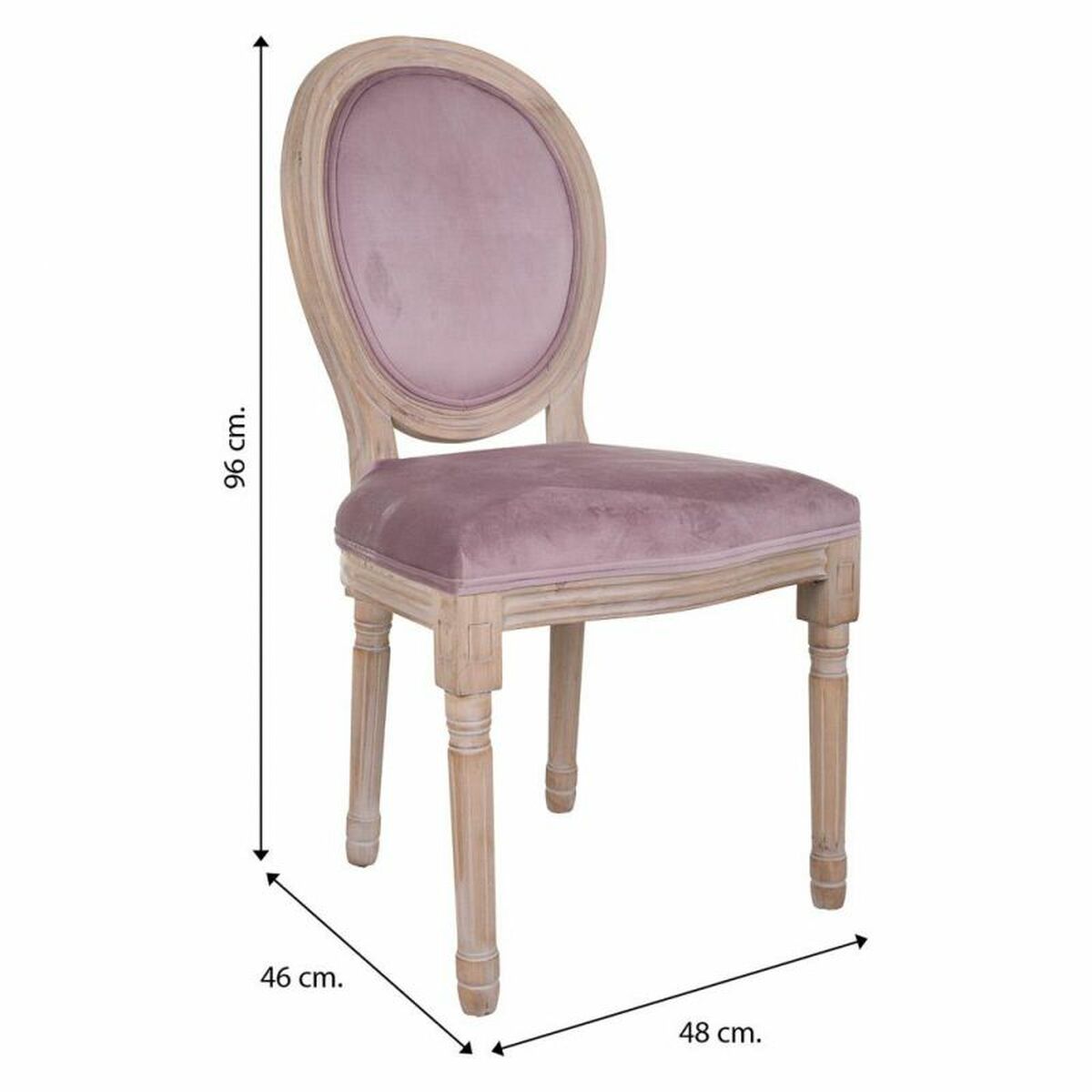 Matsalsstol Alexandra House Living Rosa 100 % polyester 46 x 96 x 48 cm - 7
