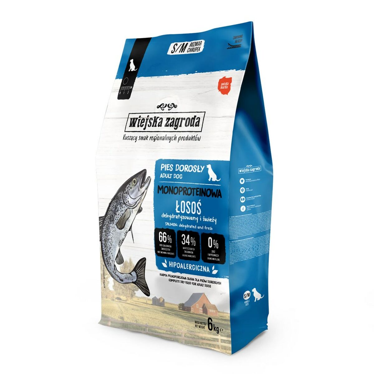 Foder WIEJSKA ZAGRODA Monoprotein Salmon Lax 6 Kg