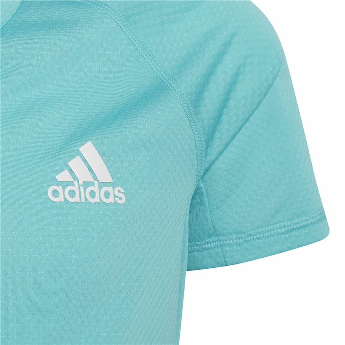 Barn T-shirt med kortärm Adidas Aeroready Three Stripes Aquamarine - 5