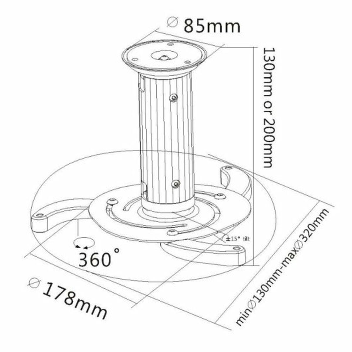 Takfäste för Projektor Vinklingsbart Equip 650700 - 2